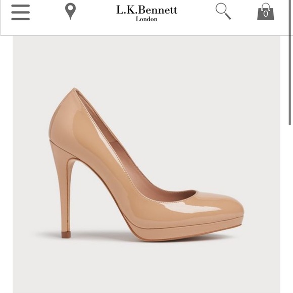 LK Bennett Shoes - LK Bennett Nude Sledge Patent Platform Court